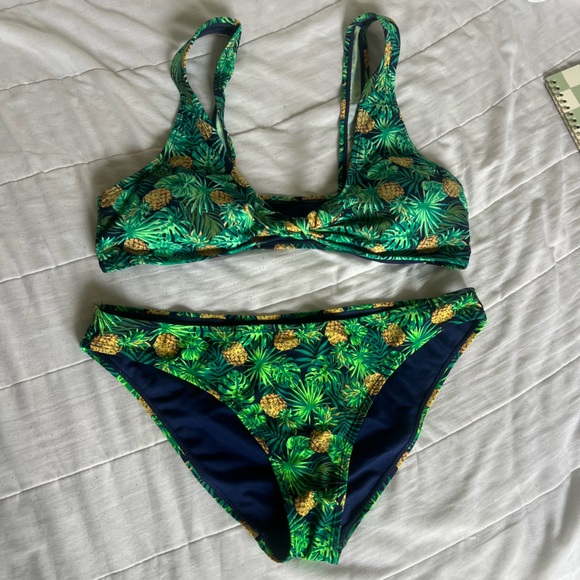 Green Pineapple Print Bikini Set - Picture 1 of 4